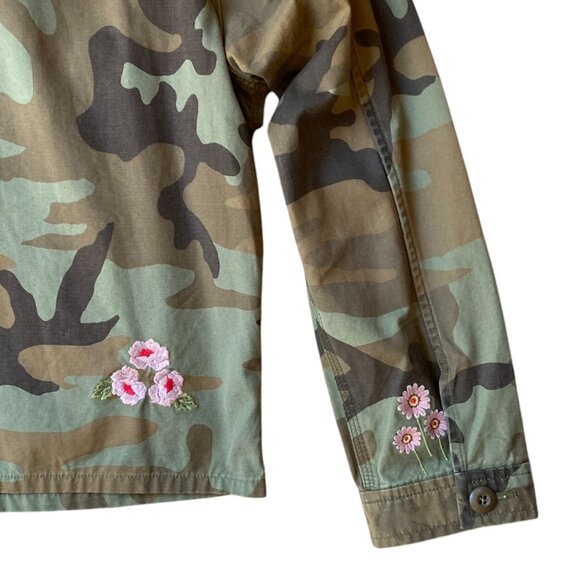 Levi’s Caroline Camo Embroidered Jacket Hippie Military Utility Y2K Grunge Sz L - Picture 8 of 16